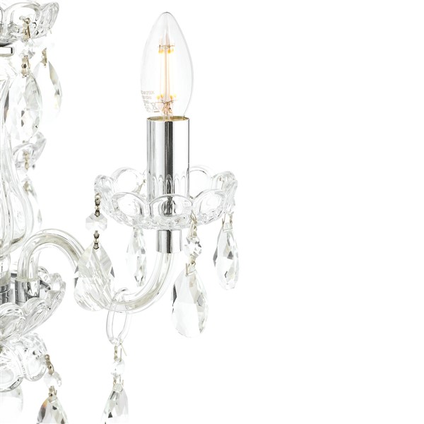 (image for) Laura Ashley Harriet 3 Light Crystal & Polished Chrome Chandelier